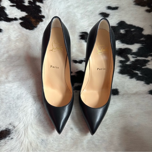Christian Louboutin Black Leather Pigalle Follies 100mm Heels 39 - Picture 2 of 10